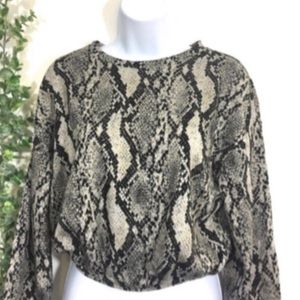 Zara Snakeskin Reptile Pattern Cropped Blouse